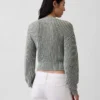 100% Cotton Barrel-Sleeve Crop Sweater