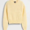 100% Cotton Barrel-Sleeve Crop Sweater