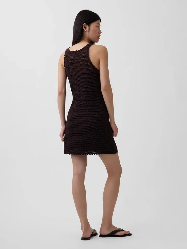 100% Cotton Crochet Mini Dress