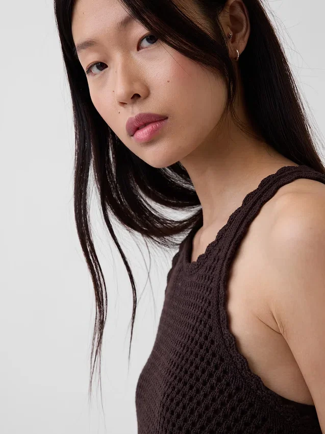 100% Cotton Crochet Mini Dress