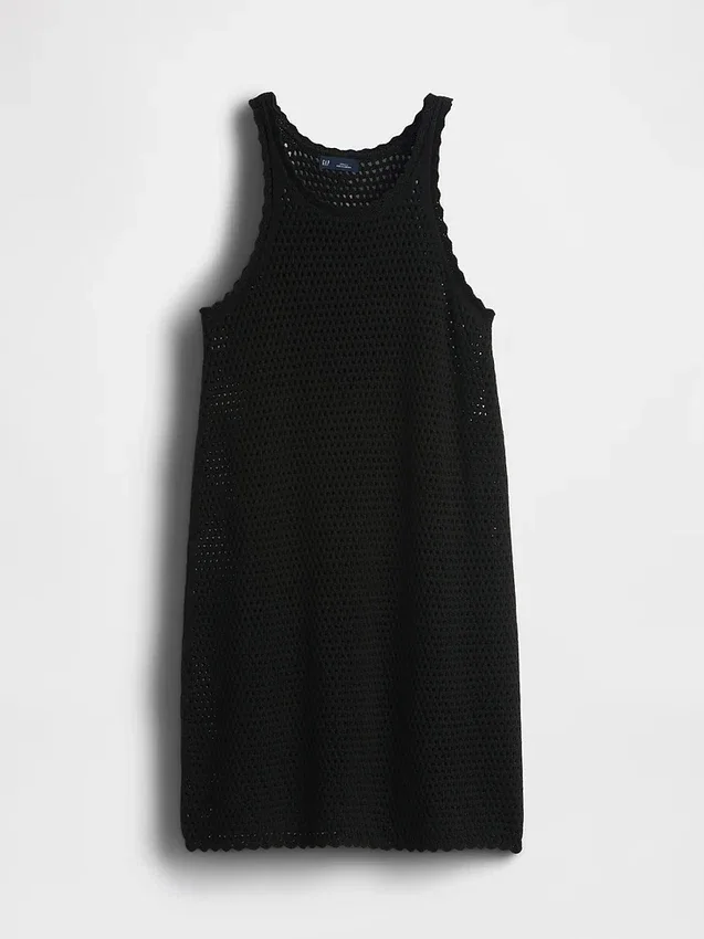 100% Cotton Crochet Mini Dress