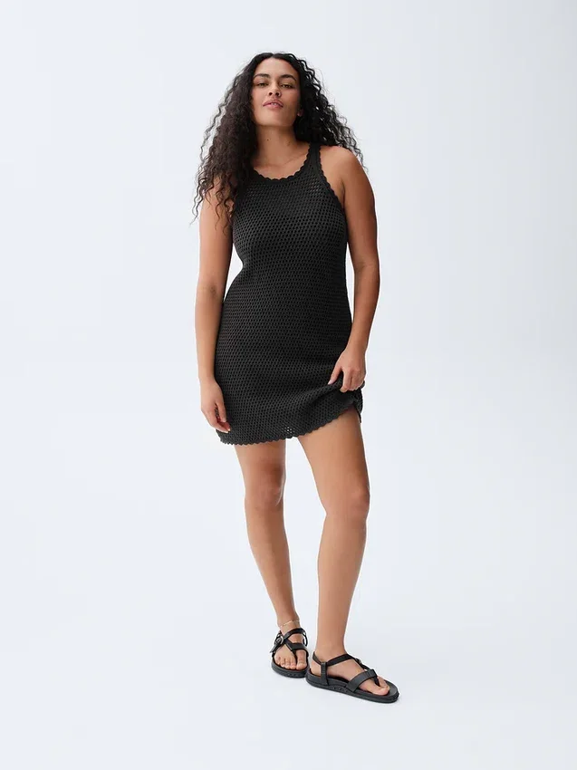 100% Cotton Crochet Mini Dress