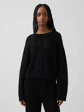100% Cotton Crochet Relaxed Sweater
