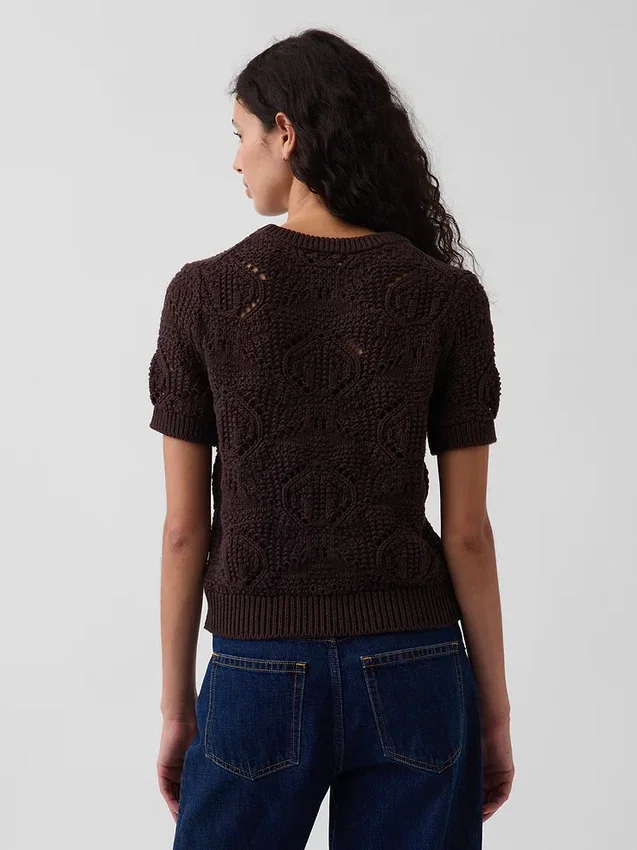 100% Cotton Crochet Sweater