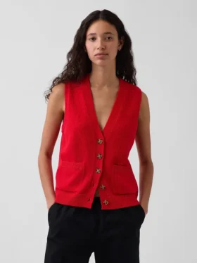 100% Cotton Pocket Sweater Vest