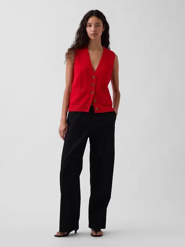 100% Cotton Pocket Sweater Vest