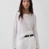 100% Cotton Pointelle Crop Sweater