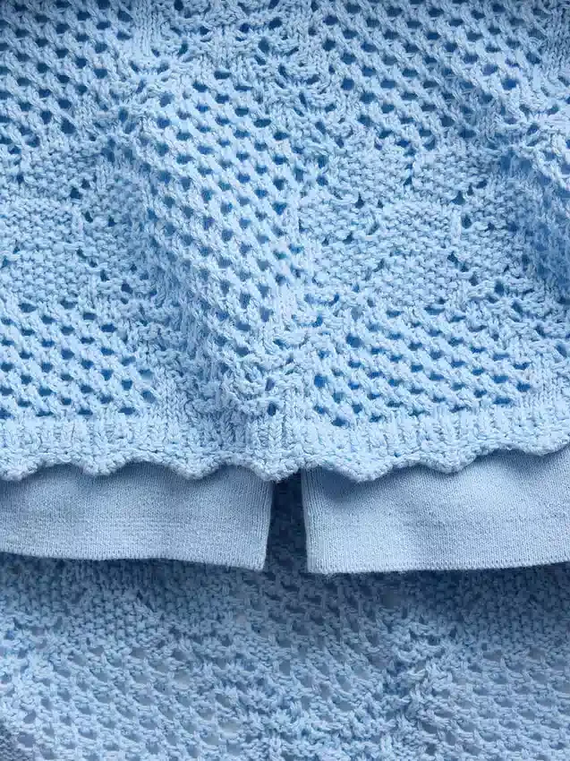100% Cotton Pointelle Mini Sweater Skort
