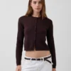 100% Cotton Relaxed Crop Cardigan Sweater