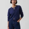 100% Cotton Relaxed Crop Cardigan Sweater