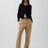 100% Cotton Relaxed Crop Cardigan Sweater