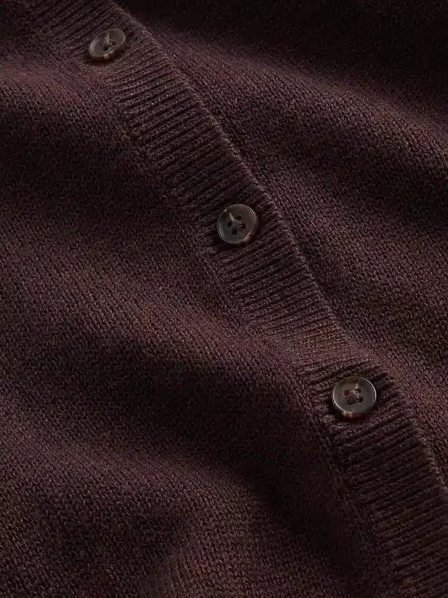 100% Cotton Relaxed Crop Cardigan Sweater