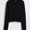 100% Cotton Relaxed Crop Cardigan Sweater