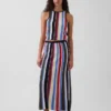 100% Cotton Stripe Halter Sweater Tank