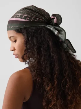 100% Silk Oversized Triangle Bandana Scarf