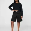 11" Mid Rise Longline Denim Shorts