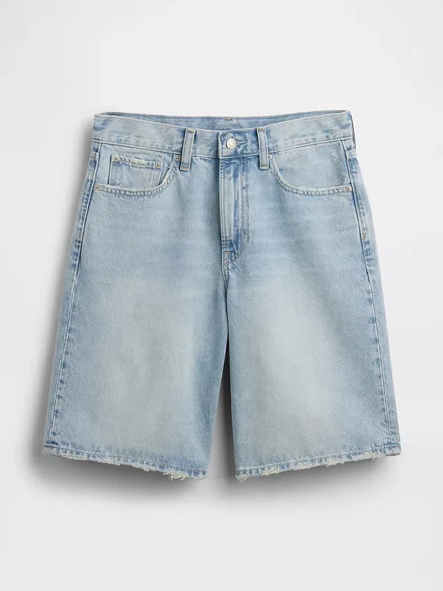11" Mid Rise Longline Denim Shorts