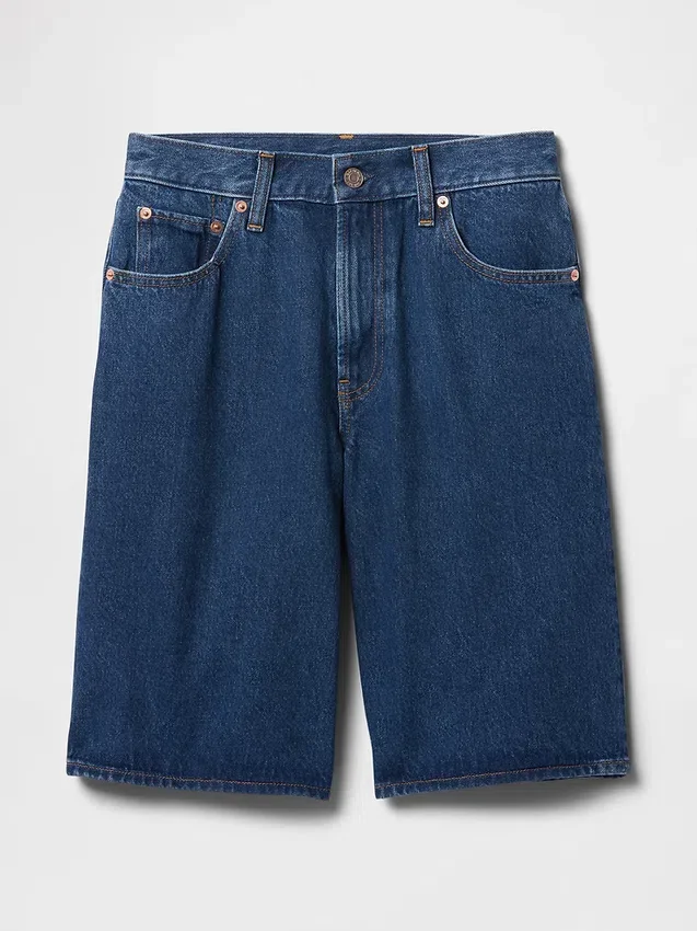 11" Mid Rise Longline Denim Shorts