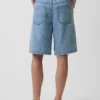 11" Mid Rise Ultrasoft Easy Stripe Longline Denim Shorts