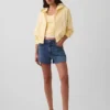 3.5" High Rise Relaxed Straight Denim Shorts