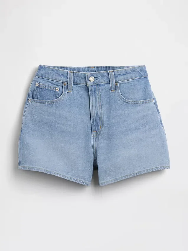 3.5" High Rise Relaxed Straight Denim Shorts