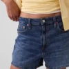 3.5" High Rise Relaxed Straight Denim Shorts