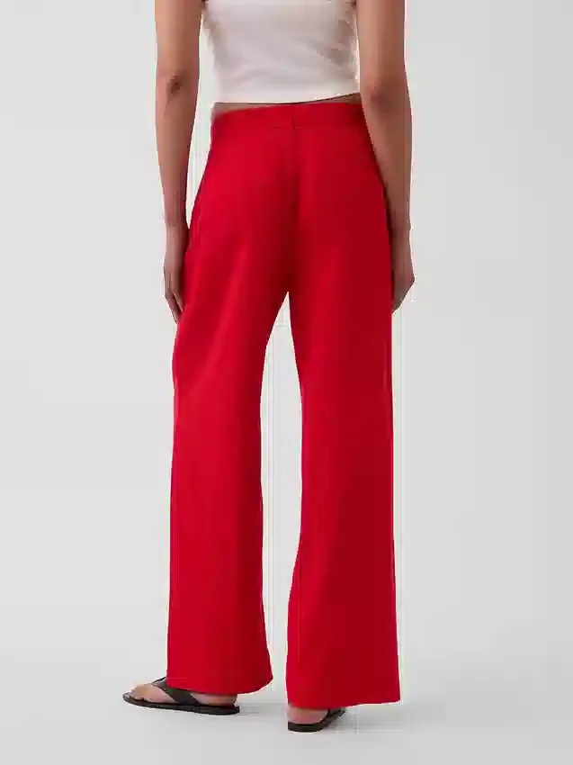 365 High Rise Linen-Blend Trousers