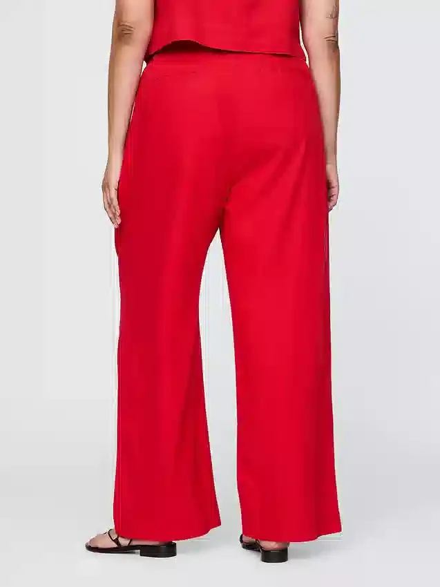 365 High Rise Linen-Blend Trousers