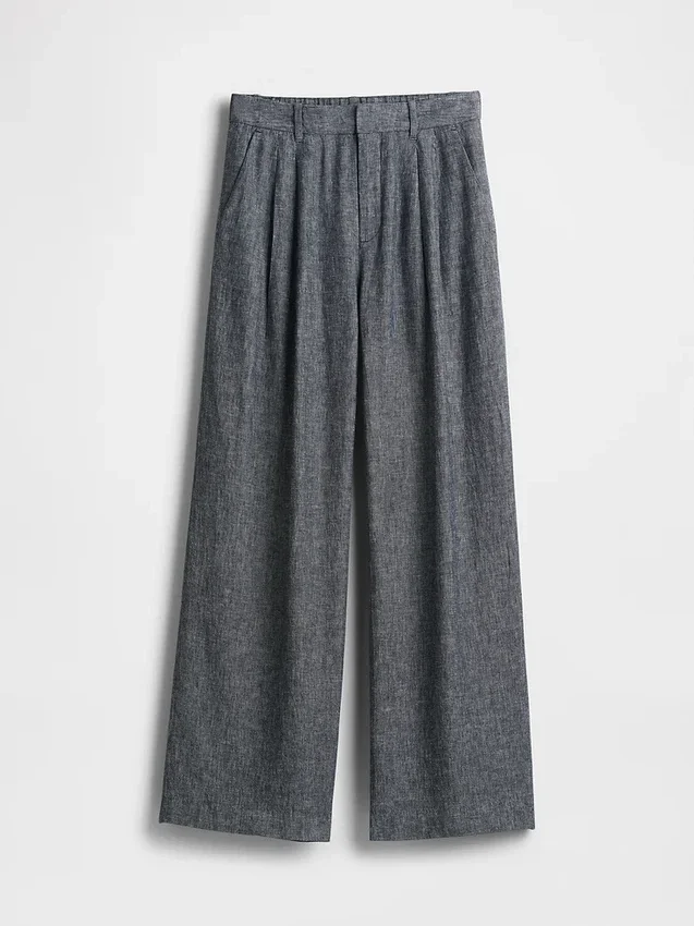 365 High Rise Linen-Blend Trousers