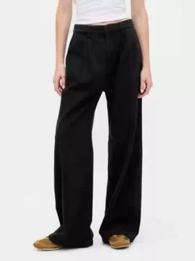 365 High Rise Ultrasoft Pleated Denim Trousers