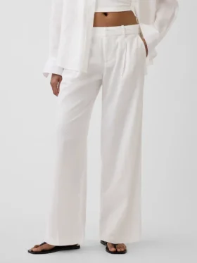 365 Low Rise Linen-Blend Trousers