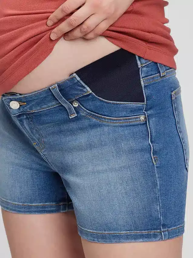 4" Maternity Inset Panel Denim Shorts