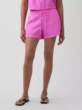 4″ Mid Rise Cotton Gauze Easy Shorts