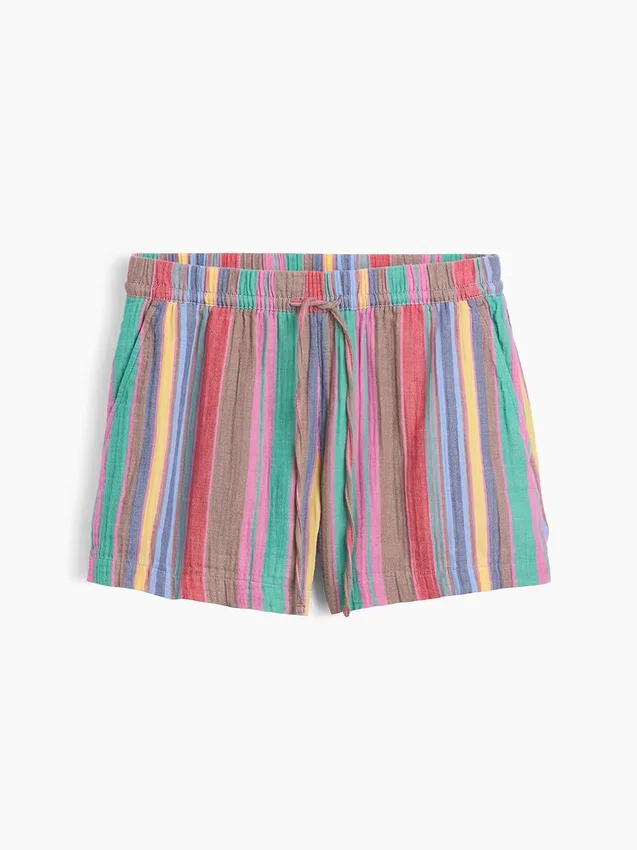 4" Mid Rise Cotton Gauze Easy Shorts