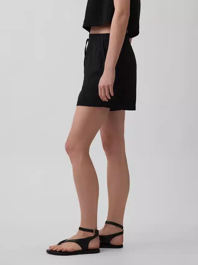 4" Mid Rise Cotton Gauze Easy Shorts