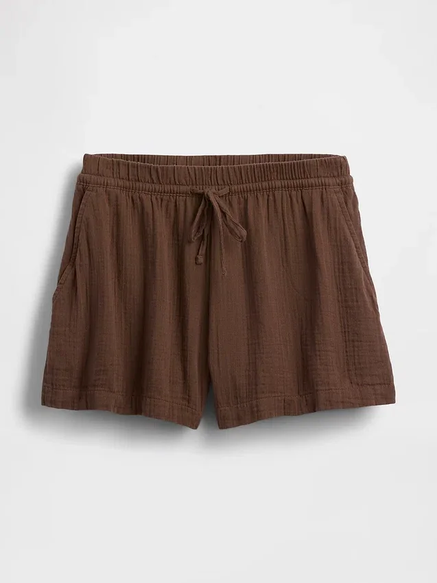 4" Mid Rise Cotton Gauze Easy Shorts
