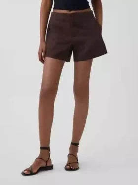 4″ Mid Rise Linen-Blend Shorts