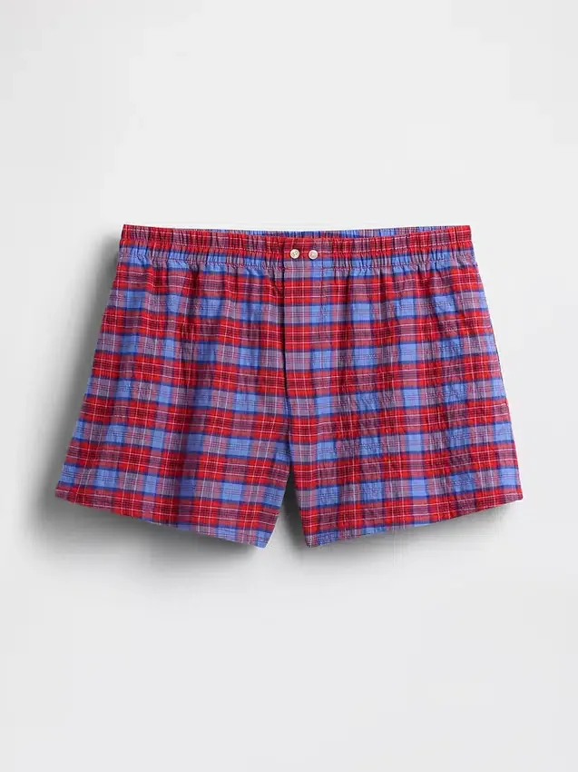 4" Seersucker Plaid Boxer Shorts