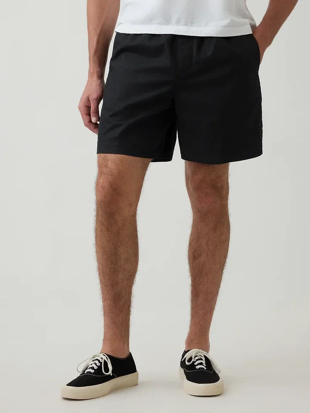 5.5" Linen-Blend Relaxed Shorts