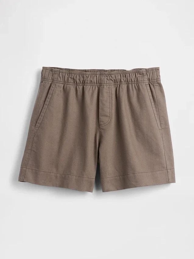 5.5" Linen-Blend Relaxed Shorts