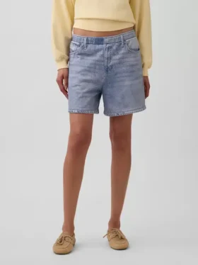 5″ Mid Rise Printed Knit Denim Easy Shorts