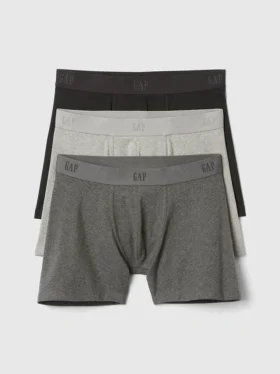 5" Organic Stretch Cotton Boxer Briefs (3-Pack)