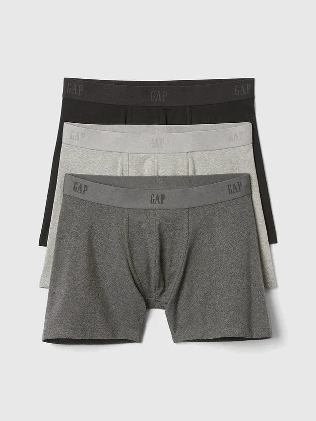 5" Organic Stretch Cotton Boxer Briefs (3-Pack)