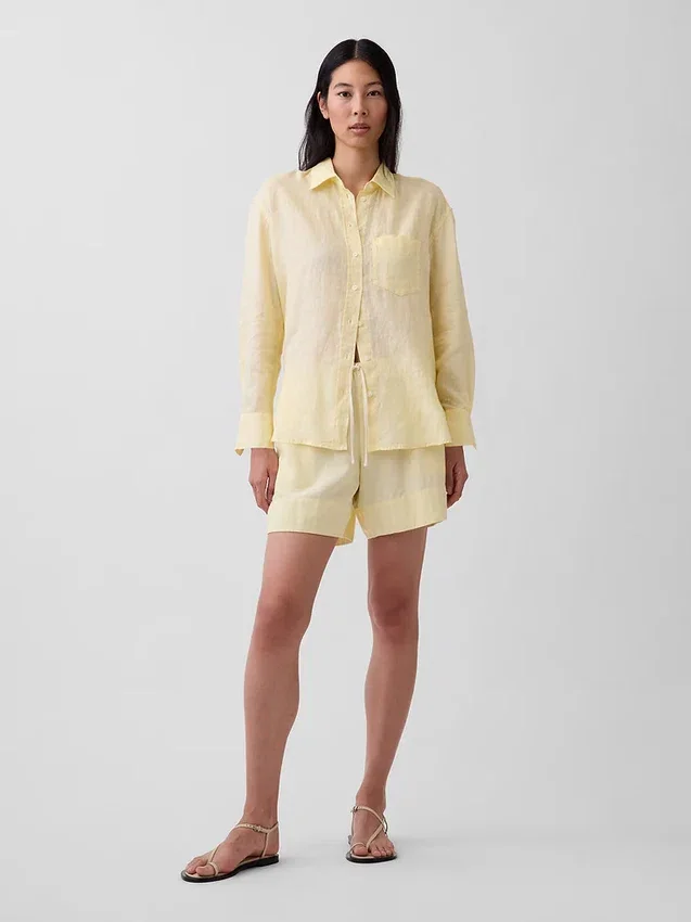 6" Linen-Blend Easy Shorts