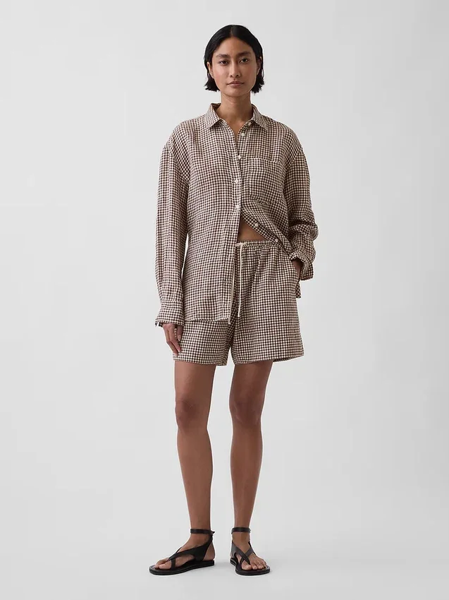 6" Linen-Blend Easy Shorts
