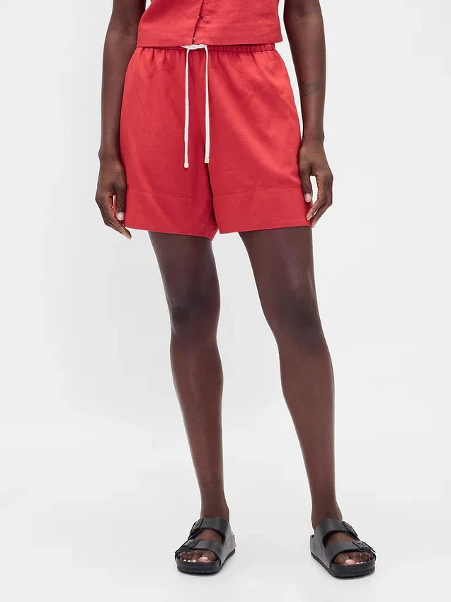 6" Linen-Blend Easy Shorts