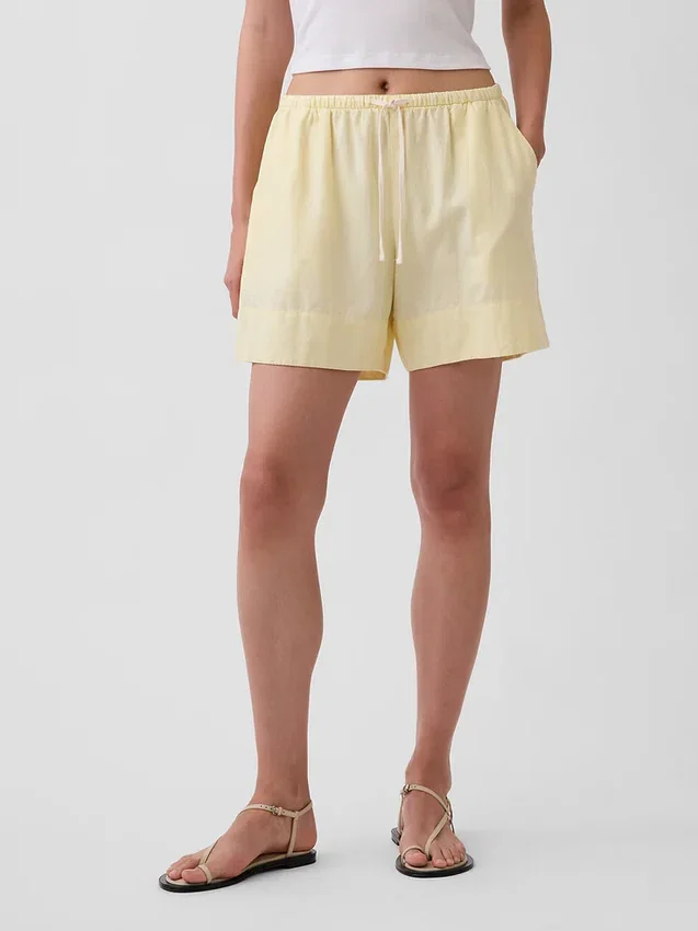 6" Linen-Blend Easy Shorts