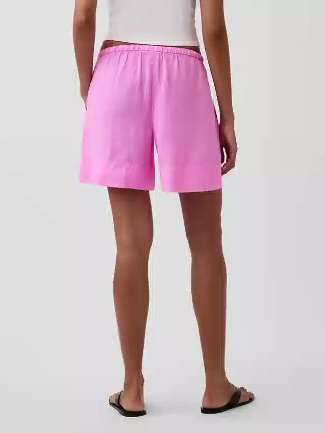 6" Linen-Blend Easy Shorts