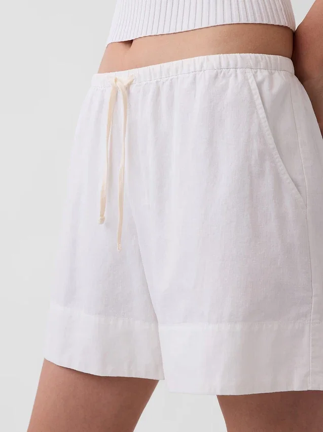 6" Linen-Blend Easy Shorts