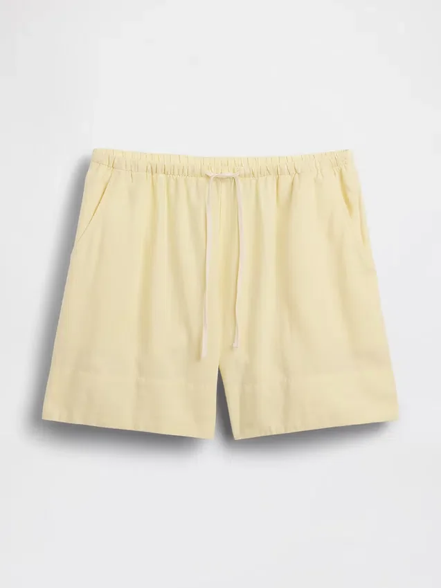 6" Linen-Blend Easy Shorts